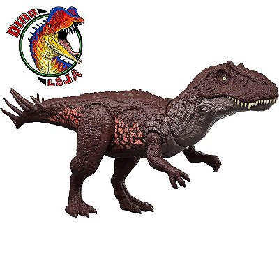 METRIACANTHOSAURUS MATTEL WILD ROAR JURASSIC WORLD SURVIVAL CROCODILO COM SOM E LUZ