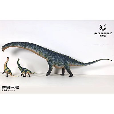 DREADNOUGHTUS HAOLONGGOOD AZUL COM FILHOTES DINOSSAURO MODELO CIENTÍFICO SAURÓPODE MINIATURA