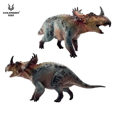SINOCERATOPS HAOLONGGOOD AZUL DINOSSAURO HERBÍVORO COM CHIFRES MODELO CIENTÍFICO