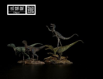 VELOCIRAPTOR SQUAD NANMU "EDGAR" 2020 CONJUNTO DINOSSAUROS CARNÍVOROS RAPTORES JURASSIC WORLD