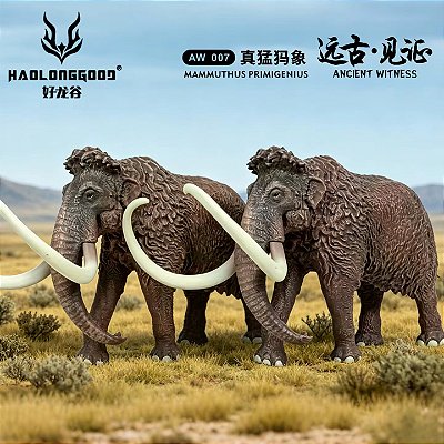 MAMMUTHUS PRIMIGENIUS HAOLONGGOOD MARROM MINIATURA MAMUTE LANUDO MAMÍFERO PRÉ-HISTÓRICO ELEFANTE EXTINTO