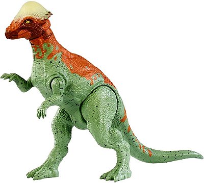 PACHYCEPHALOSAURUS MATTEL 2018 BATTLE DAMAGE JURASSIC WORLD REINO AMEÇADO PAQUICEFALOSSAURO [USADO]