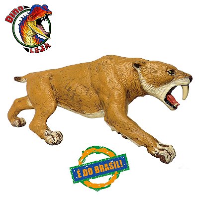 SMILODON PAPO TIGRE DENTES DE SABRE BRINQUEDO ERA DO GELO