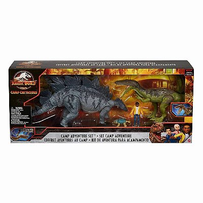 CONJUNTO AVENTURA ACAMPAMENTO JURÁSSICO MATTEL - BARYONYX  + DARIUS  + BUMPY + STEGOSAURUS