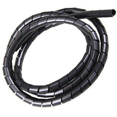Organizador de Cabos Tipo Espiral 20mm x 2.5m Preto
