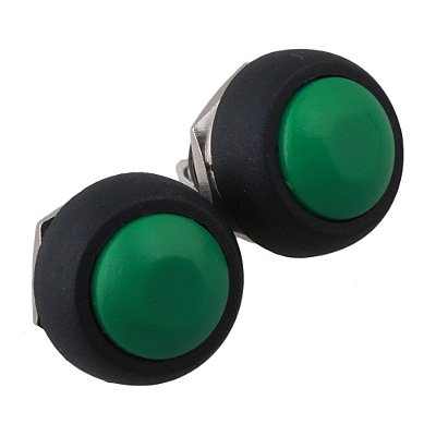 Push Button Pulsante 12mm Impermeável Verde