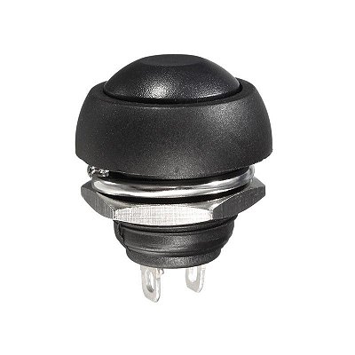 Push Button Pulsante 12mm Impermeável Preto