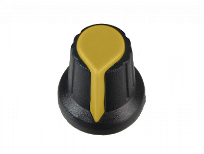 Knob para Potenciômetro Estriado 6mm - Amarelo