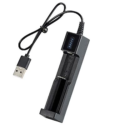 Carregador USB para Bateria 18650 1 Slot