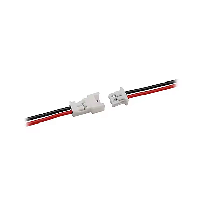 Cabo Fêmea JST PH1.25 + Conector Macho JST PH1.25 3 Vias Passo 1.25mm
