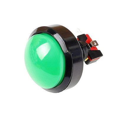 Botão de Acrílico Iluminado 60mm Oval para Fliperama Verde