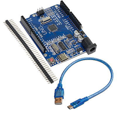 Placa Uno R3 SMD USB-C Compatível Atmega328 SMD com Cabo Usb