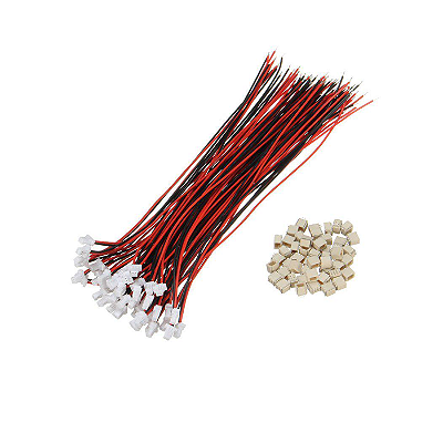 Cabo Fêmea JST SH1.0 + Conector Macho JST SH1.0 2 Vias Passo 1mm