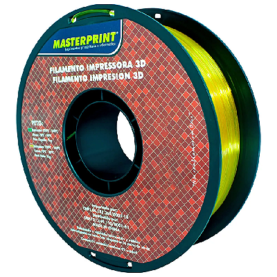 Filamento PETG Masterprint 1Kg 1.75mm Amarelo Translúcido