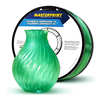 Filamento PETG Masterprint 1Kg 1.75mm Verde Translúcido