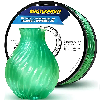 Filamento PETG Masterprint 1Kg 1.75mm Verde Translúcido