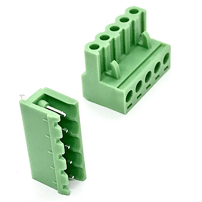 Conector Borne KRE 90 Graus 5 Vias (Macho + Fêmea)