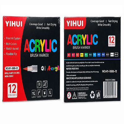 Kit Caneta Acrílica 12 Unidades