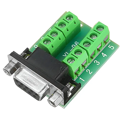 Módulo DB9 Fêmea para Borne RS232 Serial