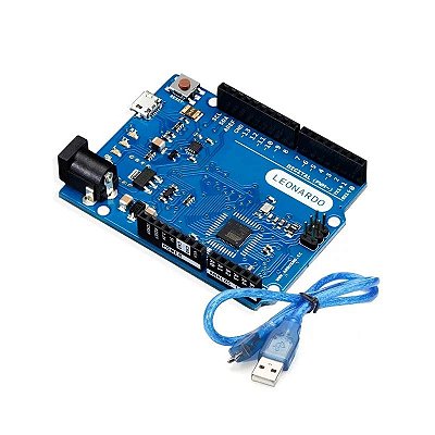 Placa Microcontrolador ATmega32u4 + Cabo Usb (Compatível com Arduino Leonardo)