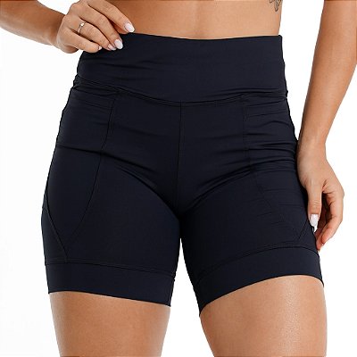 Bermuda de Compressão para Corrida Unissex 4 Bolsos Onnze Sports Black