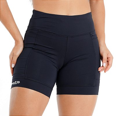 Bermuda de Compressão Unissex Onnze Sports Meia Coxa com Barra para Corrida Preta