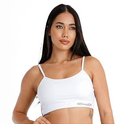 Top de Compressão Feminino Onnze Sports Alta Sustentação Branco