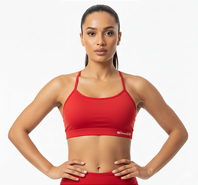 Top de Alça Compressão Feminino Onnze Sports Alta Sustentação Vermelho