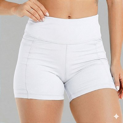 Shorts Meia Coxa de Compressão Feminino Onnze Sports Branco
