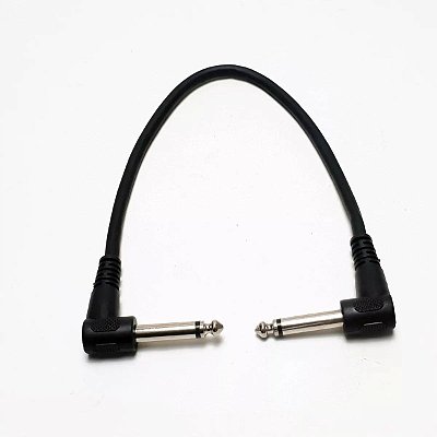 Cabo P10 P10 Mono Para Pedal de Guitarra 20cm Niquelado