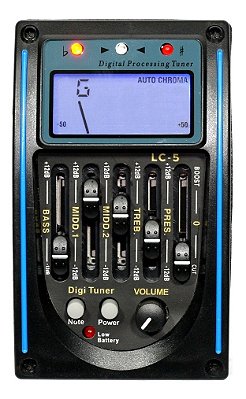 Preamp Captador Equalizador 5 Bandas para Violão Aço Nylon - LC5