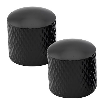 Kit 2 Knobs Metal Preto Guitarra Baixo