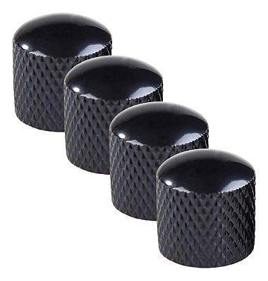 Kit 4 Knobs Metal Preto Guitarra Baixo