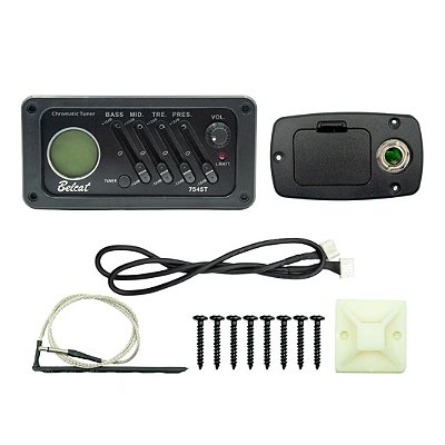 Preamp Captador EQ 4 Bandas com Afinador Digital p/ Violão - EQ7545T