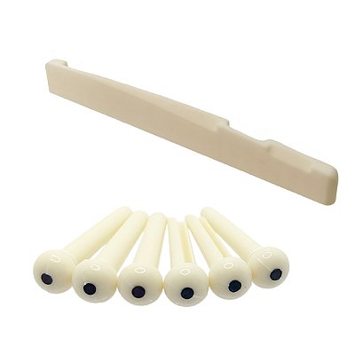 Rastilho 72mm de Osso Natural p/ Violão Aço + Pinos Plástico