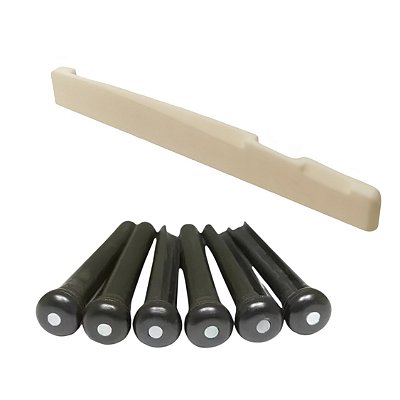 Rastilho 72mm de Osso Natural p/ Violão Aço + Pinos Plástico