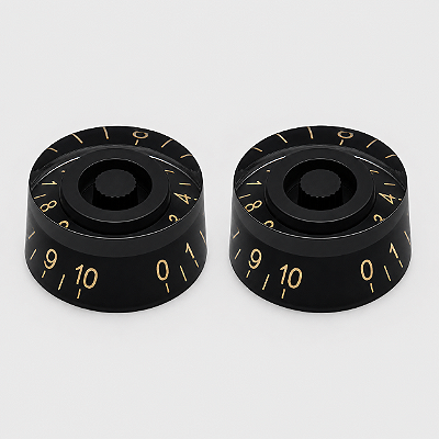 Kit 2 Knob Preto Para Guitarra Baixo Les Paul Sg Prs
