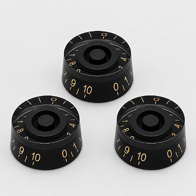 Kit 3 Knob Preto Para Guitarra Baixo Les Paul Sg Prs