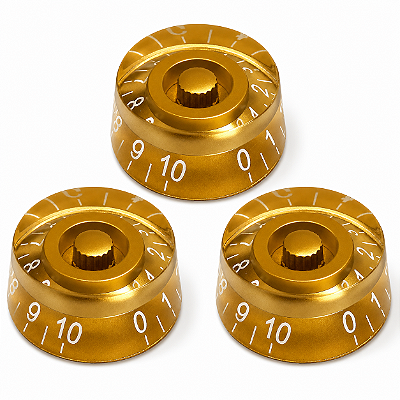 Kit 3 Knob Dourado Para Guitarra Baixo Les Paul Sg Prs