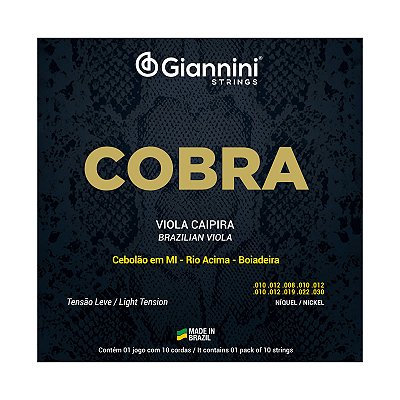 Encordoamento Viola Leve Giannini Cobra Níquel Cebolão Mi