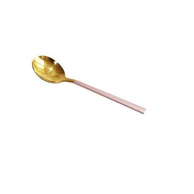 Colher de Mesa Rosa com Dourado Tableware - Home Design