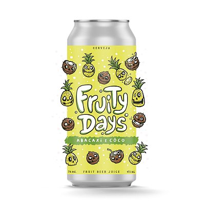 Fruity Days - Fruit Beer Juice com Abacaxi, Coco e Lactose - 473 ml