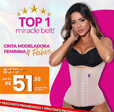cinta modeladora faixa 4 fechos