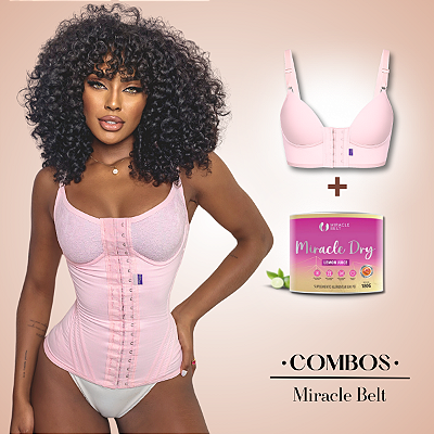 Cinta Busto Pré Moldado e Sutiã Modelador + Miracle Dry