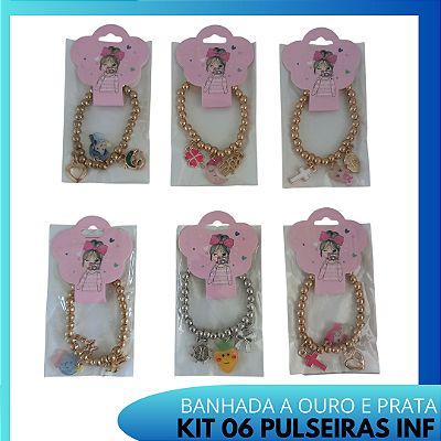kit com 06 Pulseira infantil