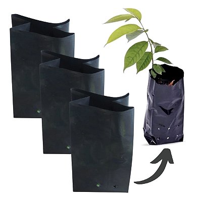 Kit 50 Saco Para Muda De Plástico Preto 20x30cm