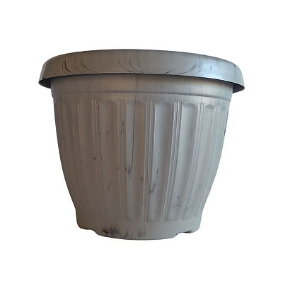 Vaso Redondo Grego Marmorizado Decorativo 02 Médio 25x19cm - Vida Verde