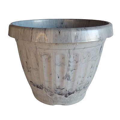Vaso Redondo Grego Marmorizado Decorativo 03 Grande 29x23cm - Vida Verde
