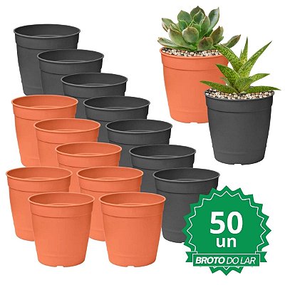 Kit 50 Vaso Cachepo Aquarela Mini Colorido No Atacado Para Brinde - Nutriplan