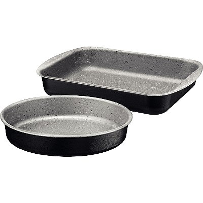Jogo de Assadeiras Tramontina Antiaderente Brasil 2 Pç Preto